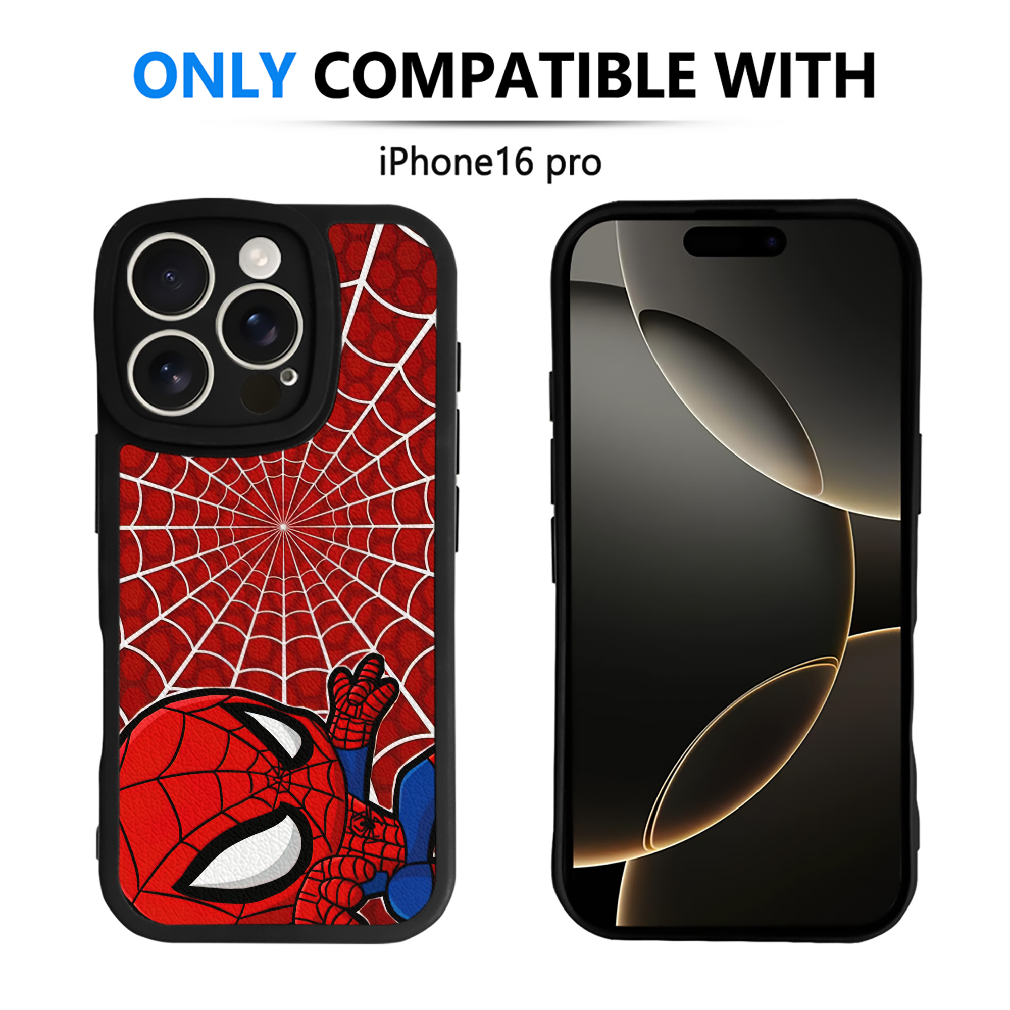 （画像用） Spider Man スパイダーマン 【iPhone 16シリーズ対応】シリコンスマホケース（レザー調） 材質：シリコン